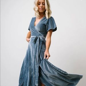 Baltic born- Andi Ribbed Velvet Wrap Dress